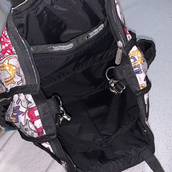 Le Sportsac multipurpose tote bag cat pattern rare find Gray with cats all over - Picture 7 of 14